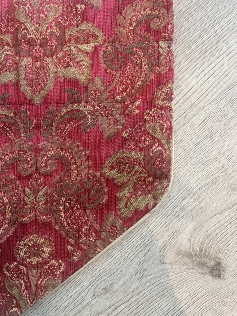 Four Red and Gold Damask Window Accents with Tassel - Picture 2 of 3